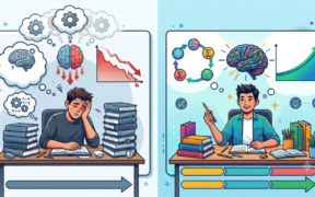 Comparison diagram illustrating the interleaving study strategy versus block studying for long-term memory retention